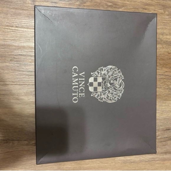 Vince Camuto Allanna Snakeskin Print Peep Toe Stiletto Booties brown copper NIB - Picture 9 of 11